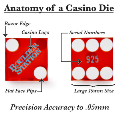 Pair (2) of 19mm Casino Dice Used at Boulder Station - Image 4