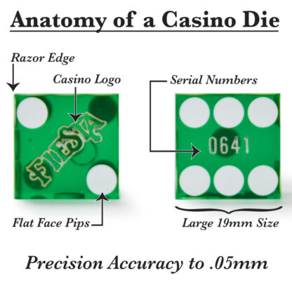 Pair (2) of Official 19mm Casino Dice Used at Fiesta Casinos - Image 5