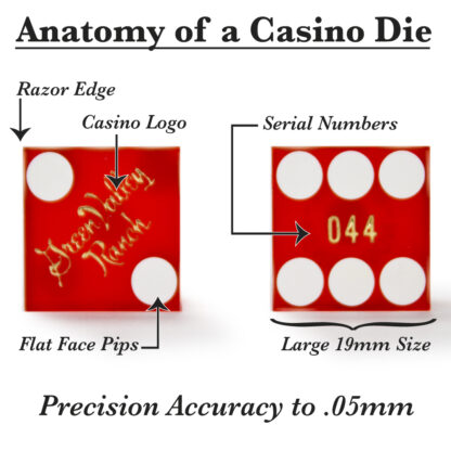 Pair (2) of 19mm Dice Used at the Green Valley Ranch Casino - Image 4