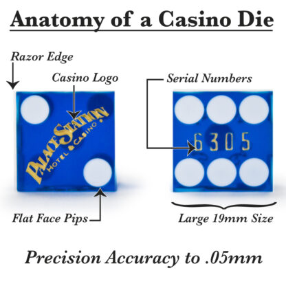 Pair (2) of 19mm Dice Used at the Palace Station Casino - Image 4