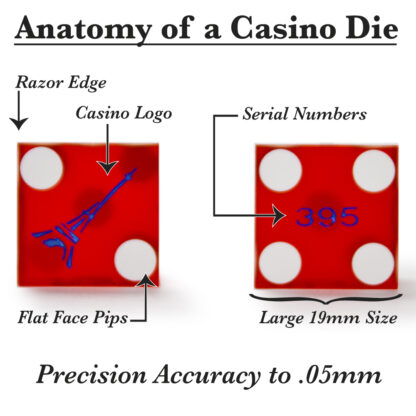 Pair (2) of 19mm Dice Used at the Paris Las Vagas Casino - Image 5