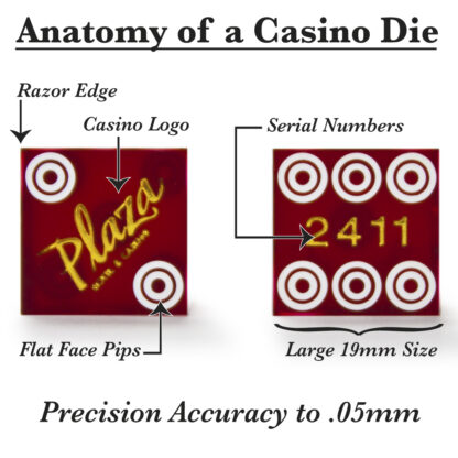 Pair (2) of Official 19mm Dice Used at the Plaza Casino - Image 5