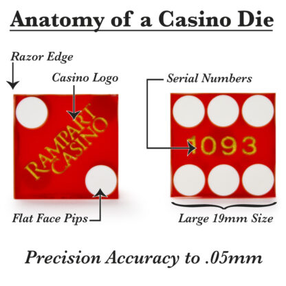 Pair (2) of Official 19mm Dice Used at the Rampart Casino - Image 4