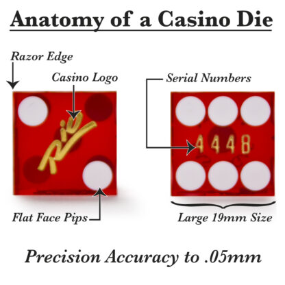 Pair (2) of Official 19mm Dice Used at the Rio Casino - Image 5