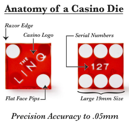 Pair (2) of 19mm Casino Dice Used at The Linq Casino - Image 3