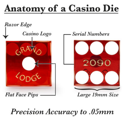 Pair (2) of Grand Lodge 19 MM Official Casino Dice - Image 4