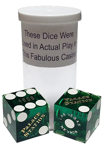 Pair (2) of 19mm Dice Used at the Palace Station Casino - Image 2