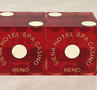 Pair (2) of Official 19mm Dice Used at the Siena Reno Casino