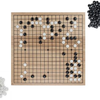 Game Of Go Set with Natural Wood Board and Complete Set of Stones
