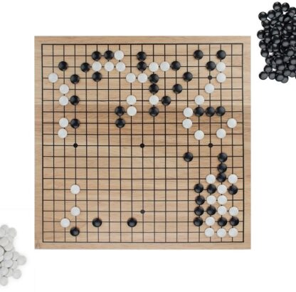 Game Of Go Set with Natural Wood Board and Complete Set of Stones