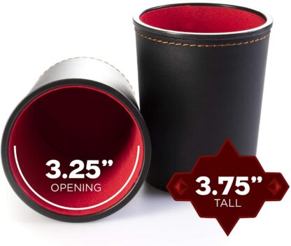 Bullseye Game Night, 25 Dice and 5 Dice Cups, Black/Red - Image 5