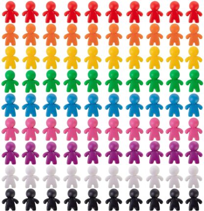 IMG Assorted Colored Wooden Peeples Game Pieces Pawns - Set of 100! - Image 2