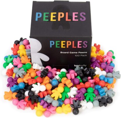 IMG Assorted Colored Wooden Peeples Game Pieces Pawns - Set of 100!