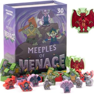 IMG Meeples of Menace Wooden Game Pieces - Set of 30 Assorted Meeple Characters!