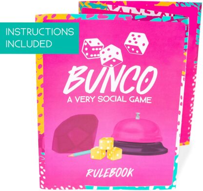 Bunco: A Very Social Game | 12-Player Party Dice Game | Includes Dice, Scorecards, Pencils, Bell, & Squishy Traveling Jewel - Image 6