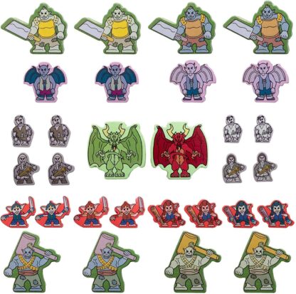 IMG Meeples of Menace Wooden Game Pieces - Set of 30 Assorted Meeple Characters! - Image 2
