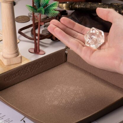 Titan Dice: Sparkle Vomit - 25mm Giant 7 Pcs Polyhedral Set - White Glitter Color Game Pieces with Engraved Numbers with Display Case - Image 4