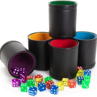 Professional Dice Cups Game Night Pack, Assorted Colors 5-pk…