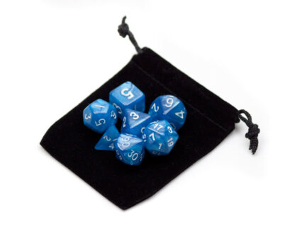 7 Die Polyhedral Dice Set In Velvet Pouch- Horizon - Image 3