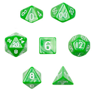 7 Die Polyhedral Dice Set In Velvet Pouch - Imperial Gem