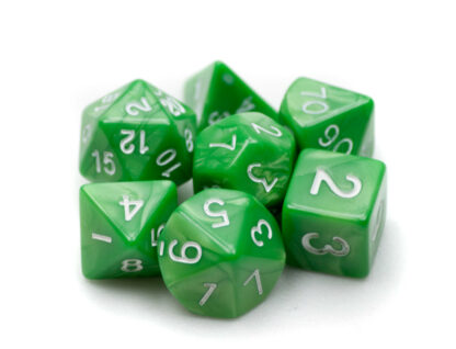 7 Die Polyhedral Dice Set In Velvet Pouch - Imperial Gem - Image 2