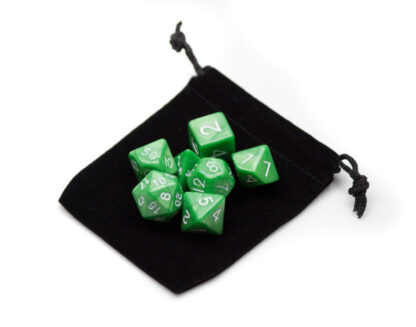 7 Die Polyhedral Dice Set In Velvet Pouch - Imperial Gem - Image 3