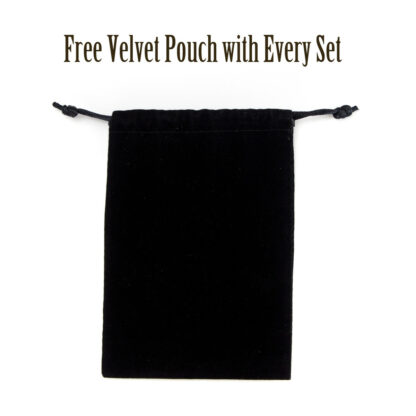 7 Die Polyhedral Dice Set In Velvet Pouch- Opaque Blue - Image 4