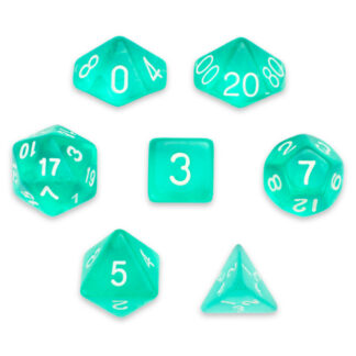 7 Die Polyhedral Set In Velvet Pouch, Cloud Drop