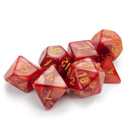 7 Die Polyhedral Set In Velvet Pouch, Dragon Scales - Image 3