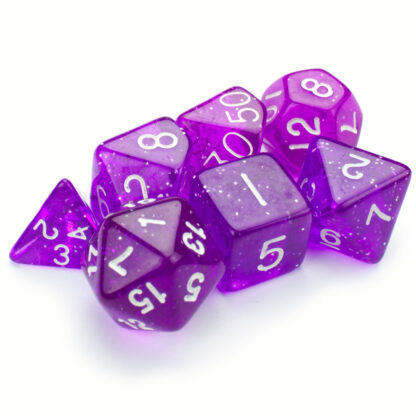 7 Die Polyhedral Set In Velvet Pouch, Arcane Aura - Image 5
