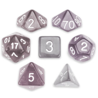 7 Die Polyhedral Set In Velvet Pouch, Drowskin