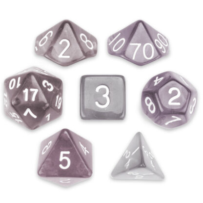 7 Die Polyhedral Set In Velvet Pouch, Drowskin