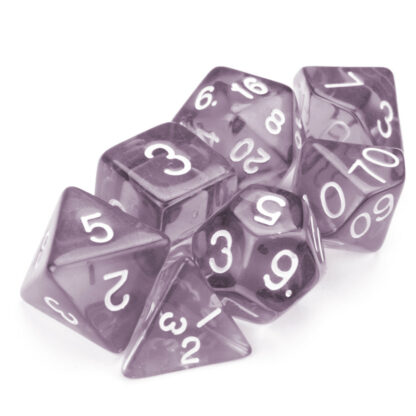 7 Die Polyhedral Set In Velvet Pouch, Drowskin - Image 3
