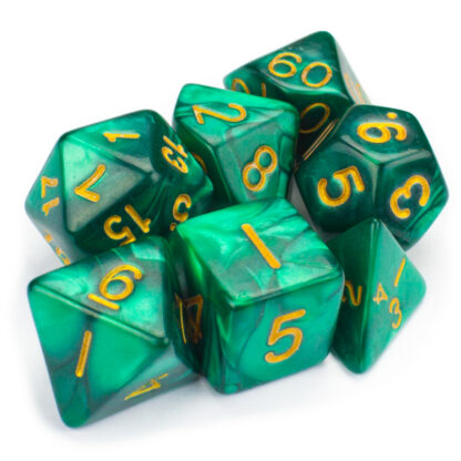 7 Die Polyhedral Set In Velvet Pouch, Basilisk Blood - Image 6