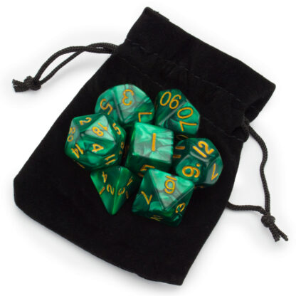 7 Die Polyhedral Set In Velvet Pouch, Basilisk Blood - Image 7