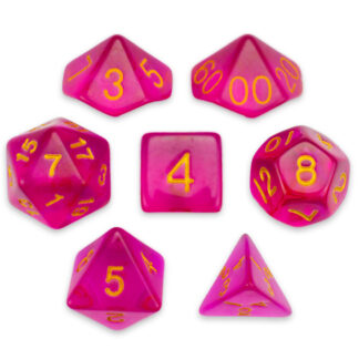 7 Die Polyhedral Set In Velvet Pouch, Faerie Fire