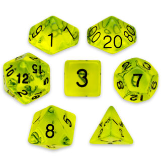 7 Die Polyhedral Set In Velvet Pouch, Boiled Bile