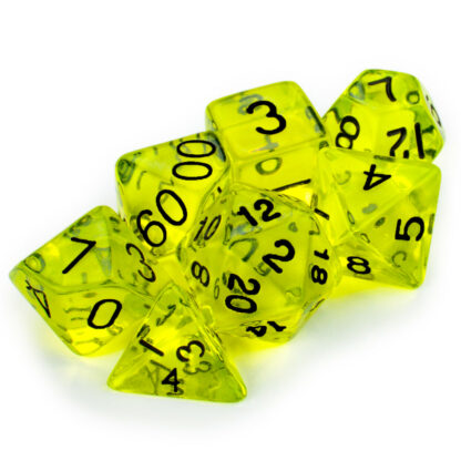 7 Die Polyhedral Set In Velvet Pouch, Boiled Bile - Image 3