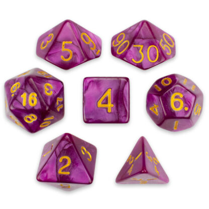 7 Die Polyhedral Set In Velvet Pouch, Abyssal Mist