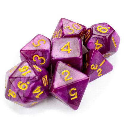 7 Die Polyhedral Set In Velvet Pouch, Abyssal Mist - Image 2