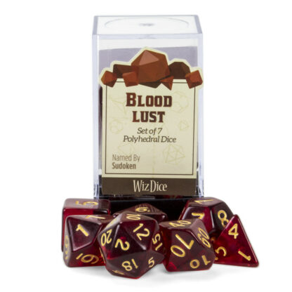 Set Of 7 Polyhedral Dice, Blood Lust - Image 2