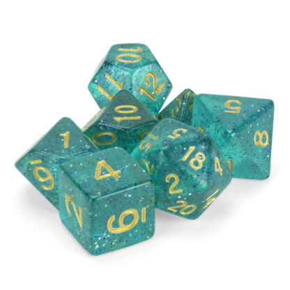 Set Of 7 Polyhedral Dice, Celestial Sea - Image 3