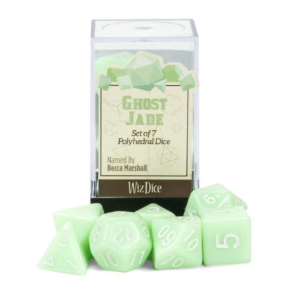 Set Of 7 Polyhedral Dice, Ghost Jade - Image 3