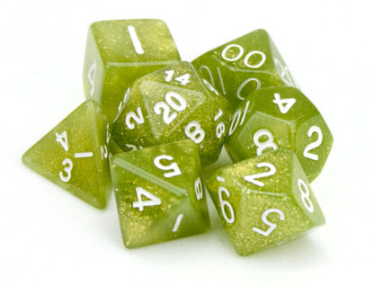 7 Die Polyhedral Dice Set In Velvet Pouch - Serpent - Image 2
