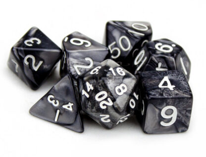 7 Die Polyhedral Dice Set In Velvet Pouch - Smoke - Image 2