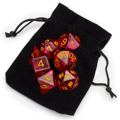 7 Die Polyhedral Set In Velvet Pouch, Philosopher's Stone - Image 3