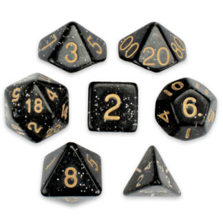 7 Die Polyhedral Set In Velvet Pouch, Stardust