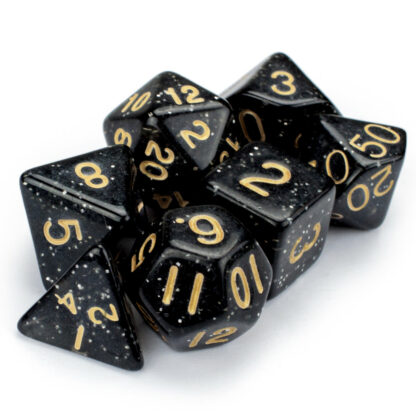 7 Die Polyhedral Set In Velvet Pouch, Stardust - Image 3