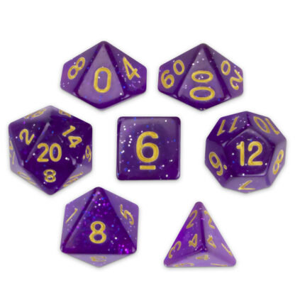 Set Of 7 Polyhedral Dice, Midnight Nebula