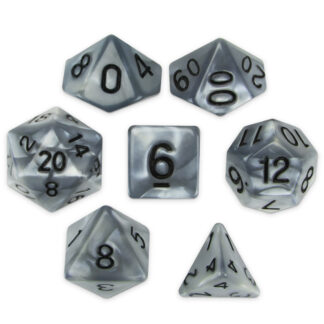 Set Of 7 Polyhedral Dice, Quicksilver